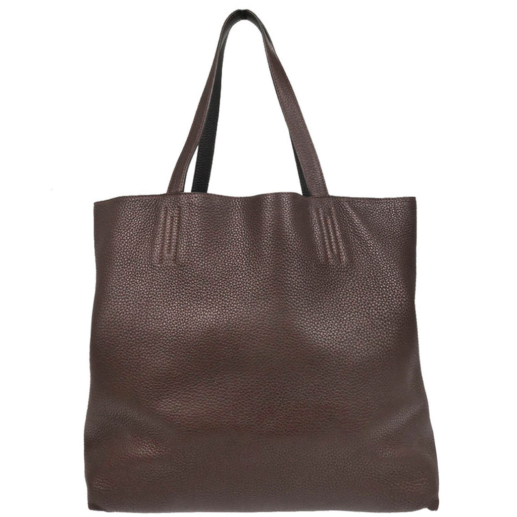 Hermes Chocolat Black Taurillon Double Sens 36 Reversible Tote Handbag