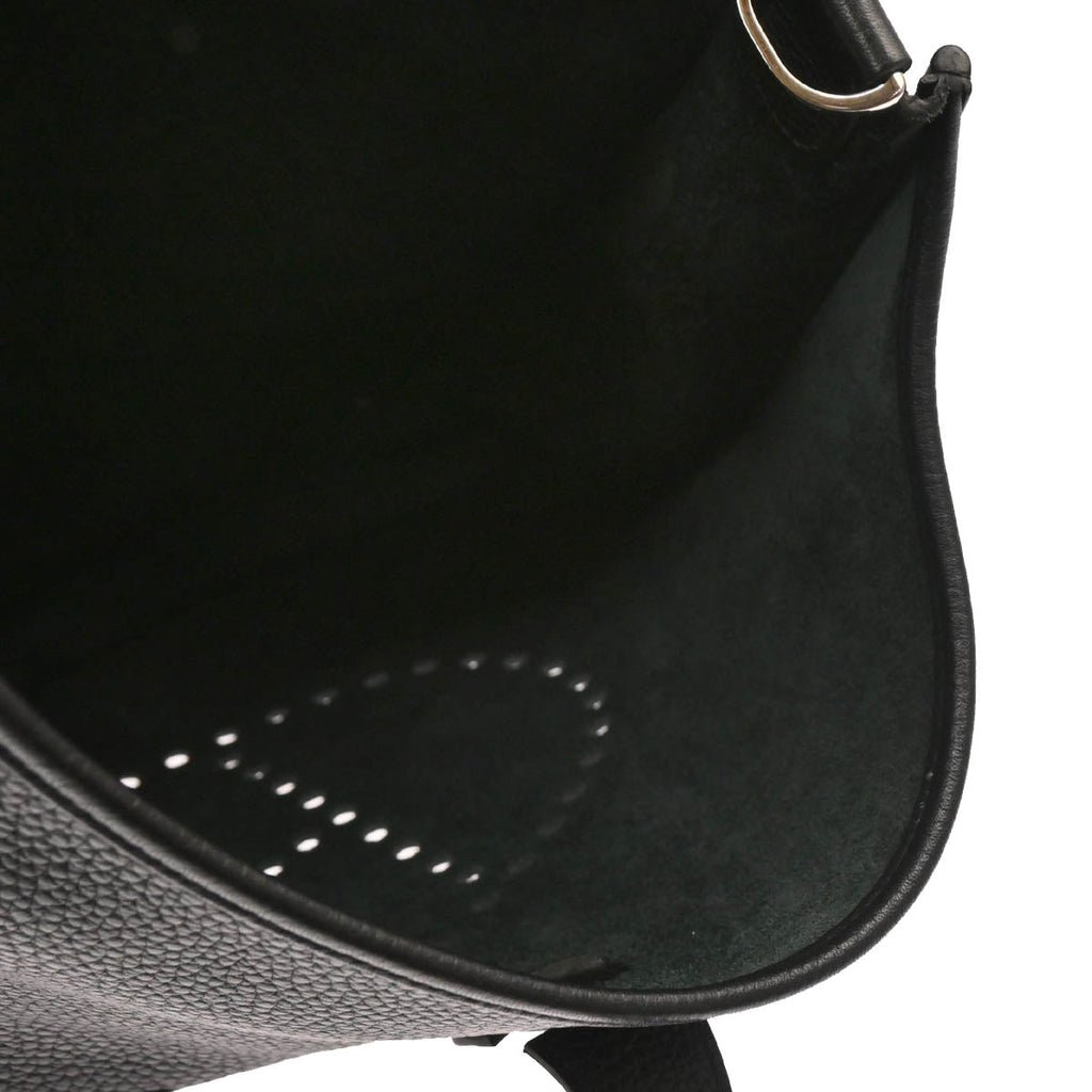 Hermes 2015 Black Taurillon Clemence Evelyne 3 GM Shoulder Bag