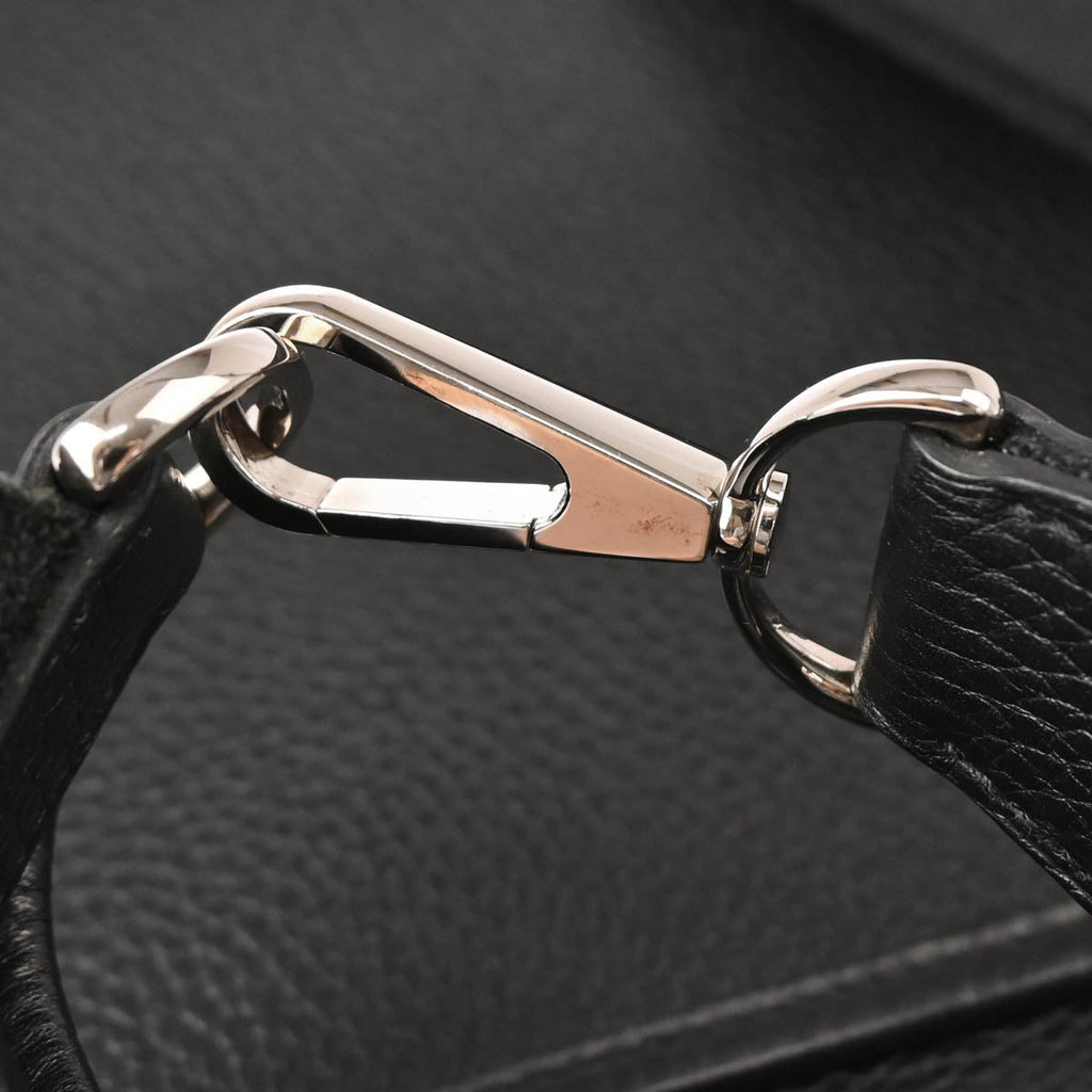 Hermes 2015 Black Taurillon Clemence Evelyne 3 GM Shoulder Bag
