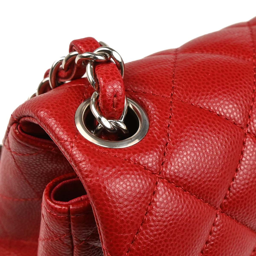 Chanel 2018-2019 Red Caviar Mini Classic Square Flap Bag