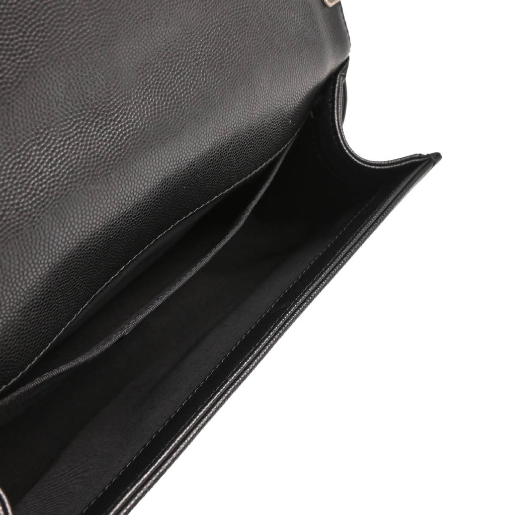 Boy Chanel 2017-2018 Black Caviar Chevron Medium Shoulder Bag
