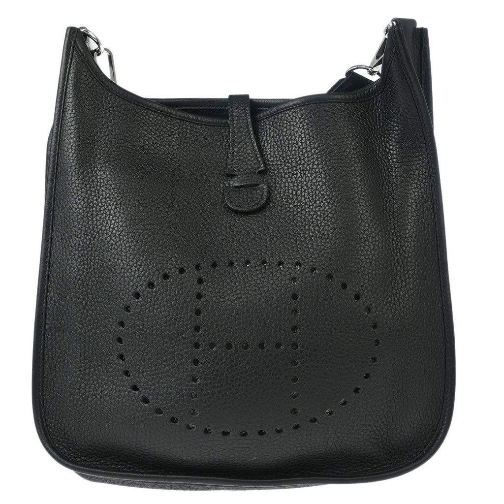 Hermes 2017 Black Taurillon Clemence Evelyne 3 29 PM Shoulder Bag