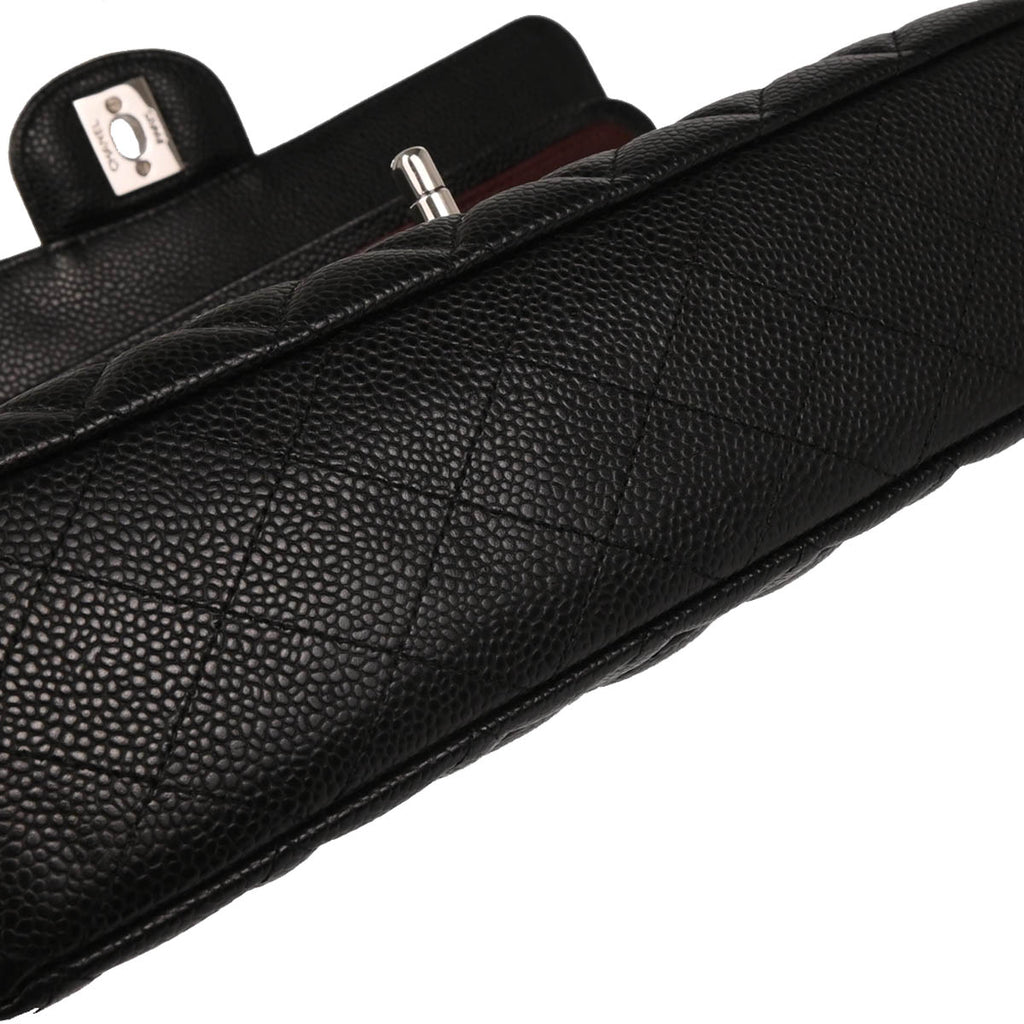 Chanel 2017-2018 Black Caviar Medium Classic Double Flap Shoulder Bag