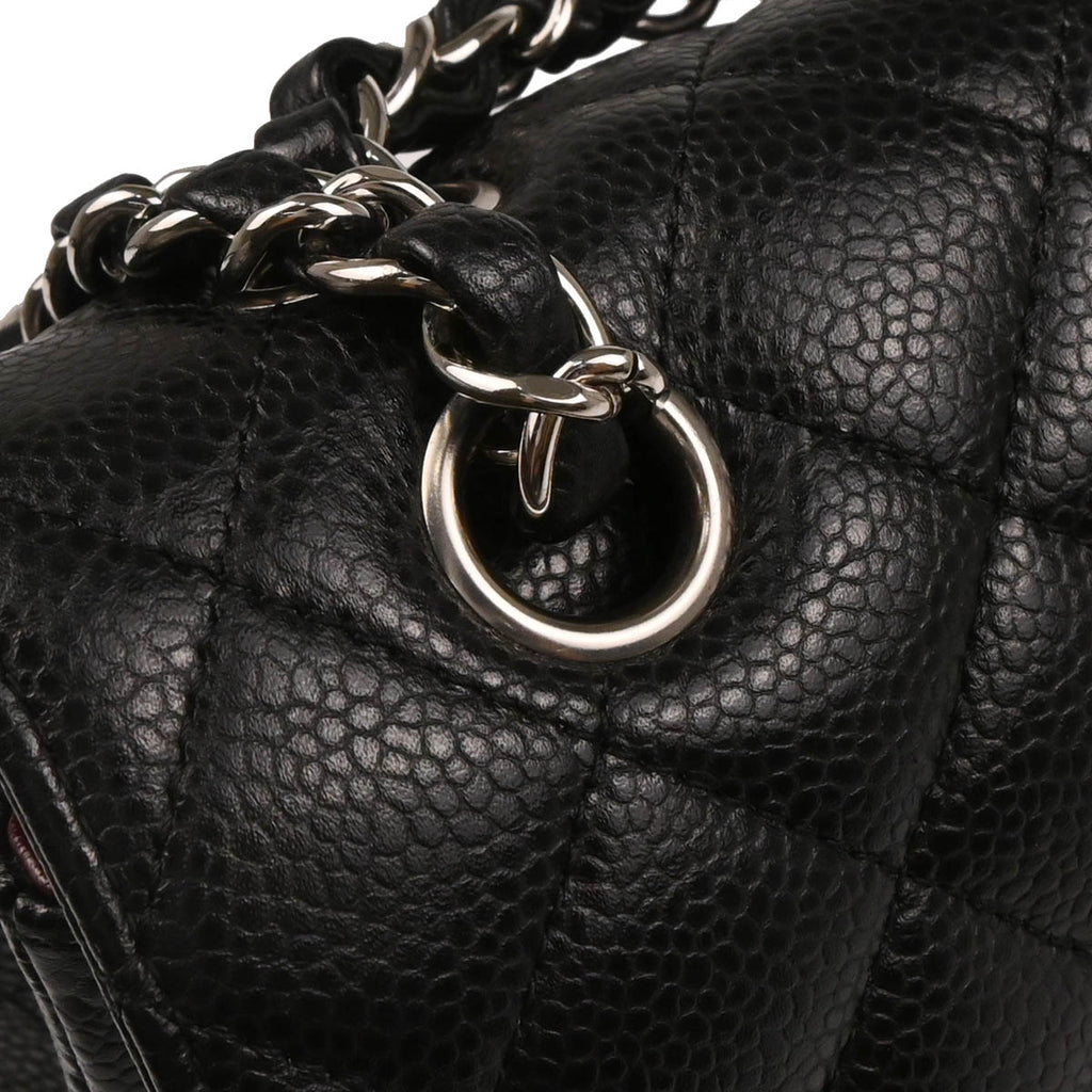Chanel 2017-2018 Black Caviar Medium Classic Double Flap Shoulder Bag
