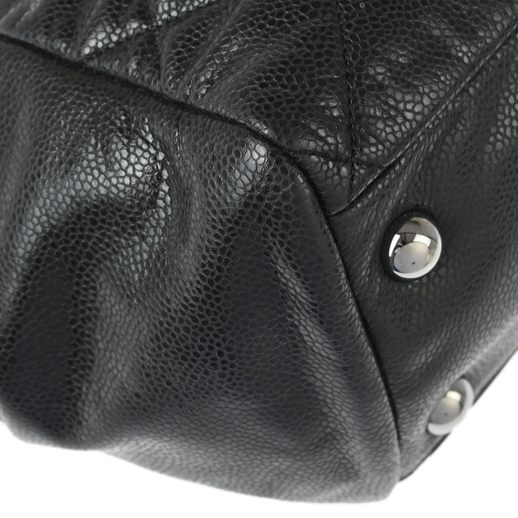 Chanel 2010-2011 Black Caviar Cells Tote Handbag