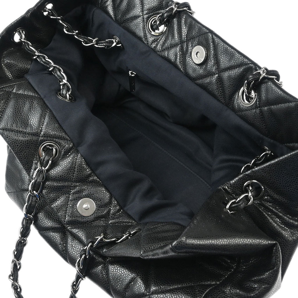 Chanel 2010-2011 Black Caviar Cells Tote Handbag