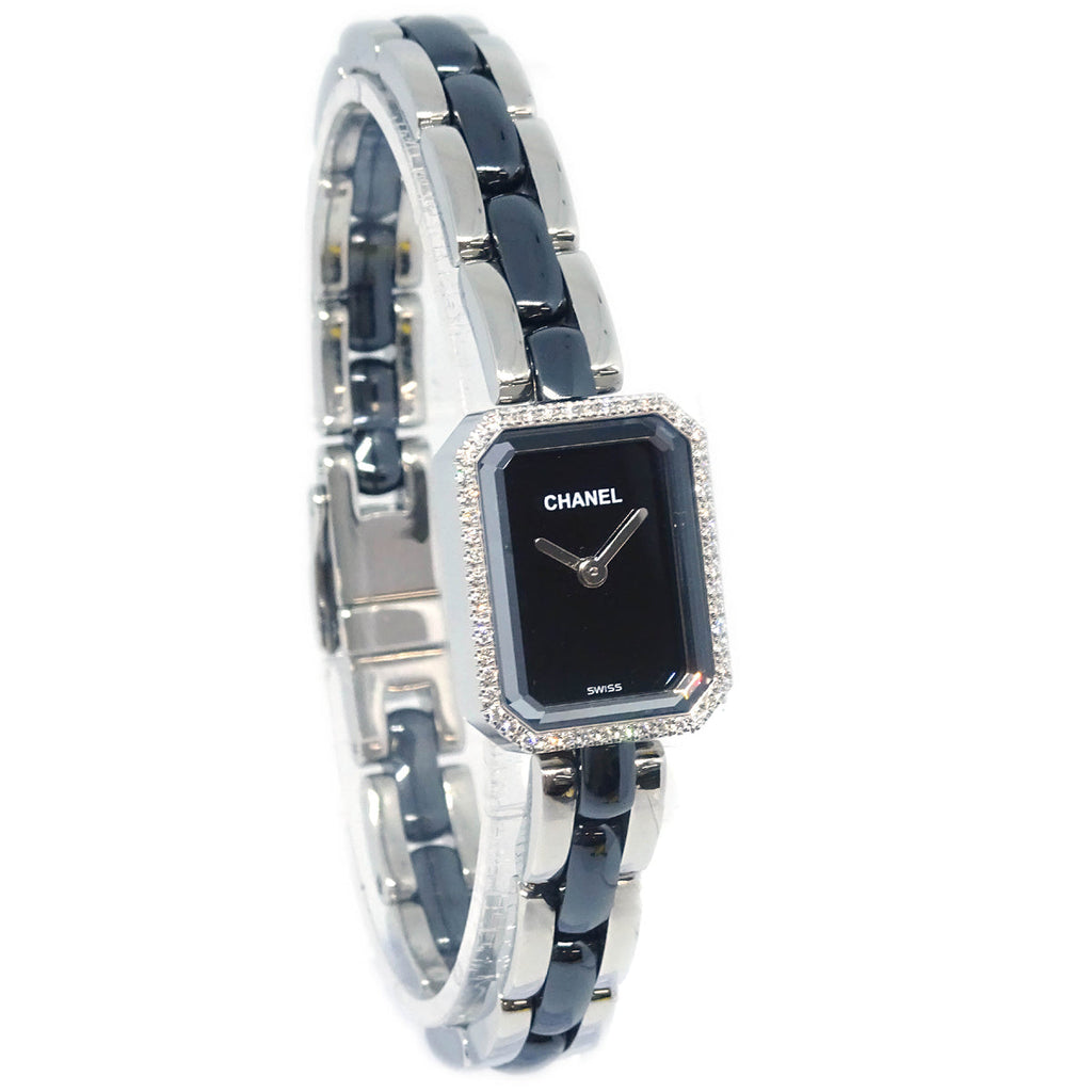 Chanel Premiere H2163 Quartz Watch Ceramic SS Diamond