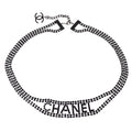 Chanel Chain Belt Silver Rhinestone Small Good B18S