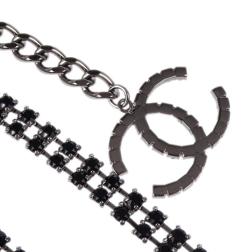 Chanel Chain Belt Silver Rhinestone Small Good B18S