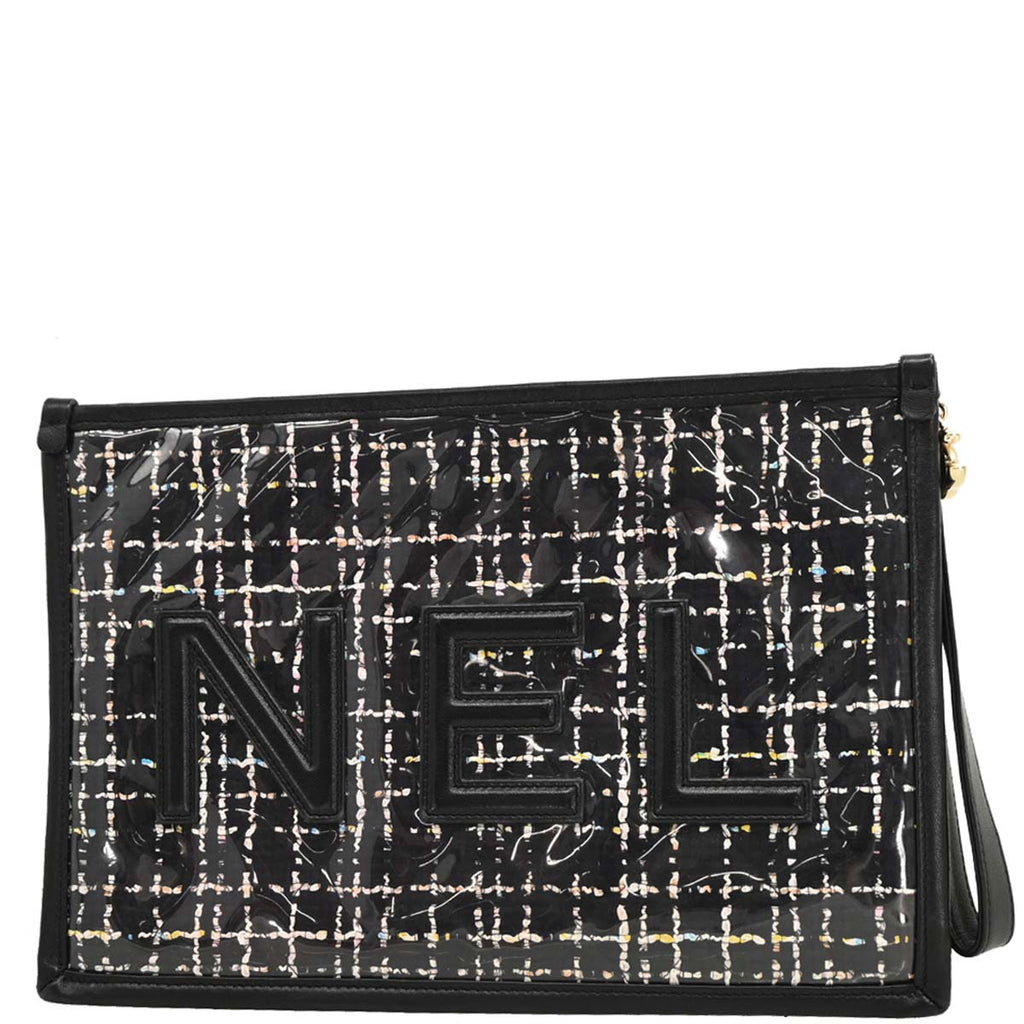 Chanel 2019 Black Lambskin PVC Clutch Bag