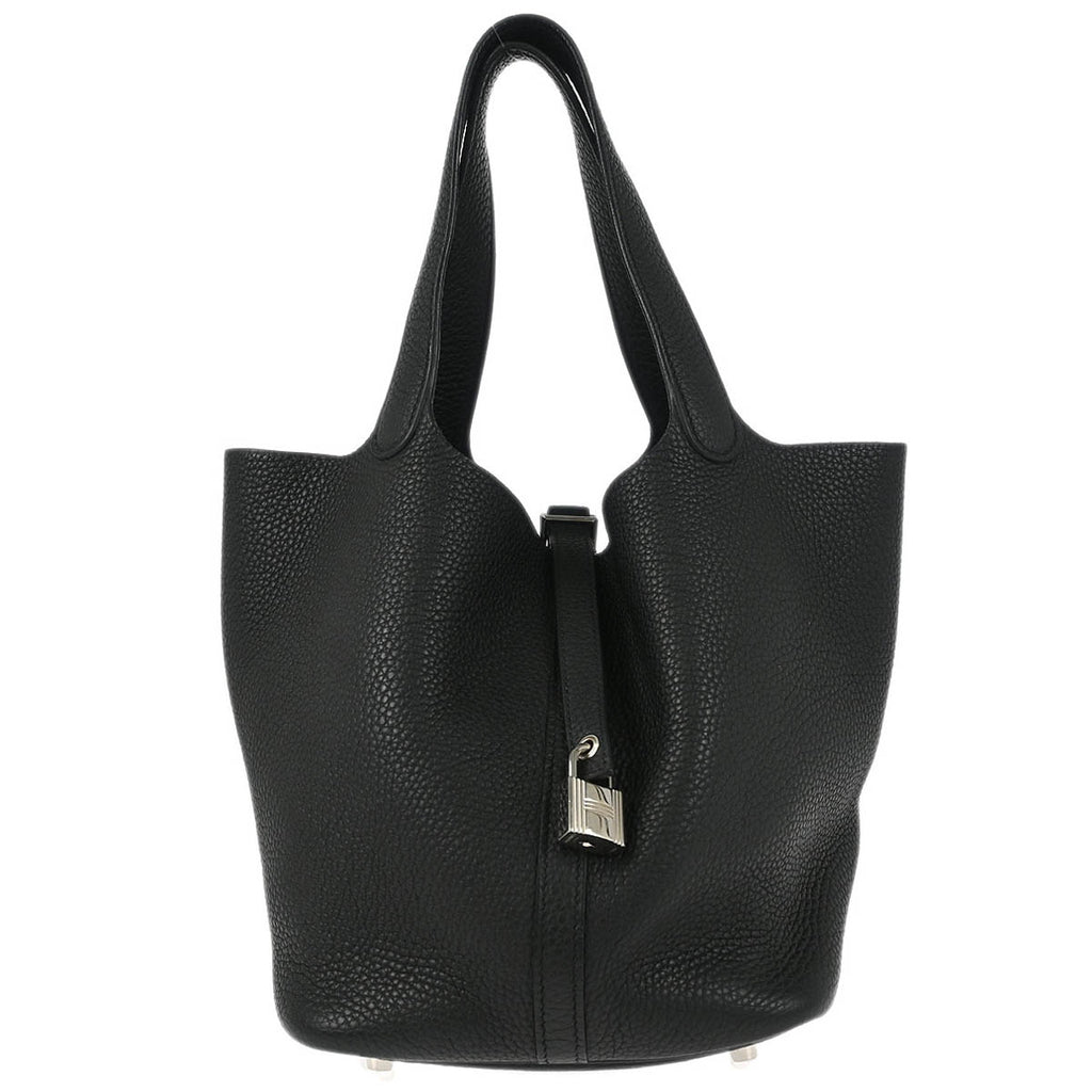 Hermes Black Taurillon Clemence Picotin Lock 22 MM Handbag