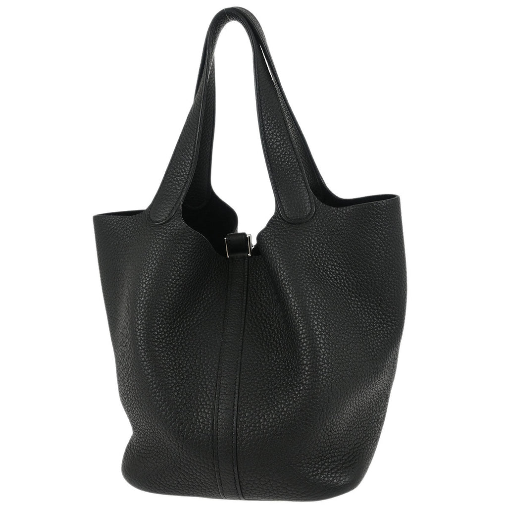 Hermes Black Taurillon Clemence Picotin Lock 22 MM Handbag