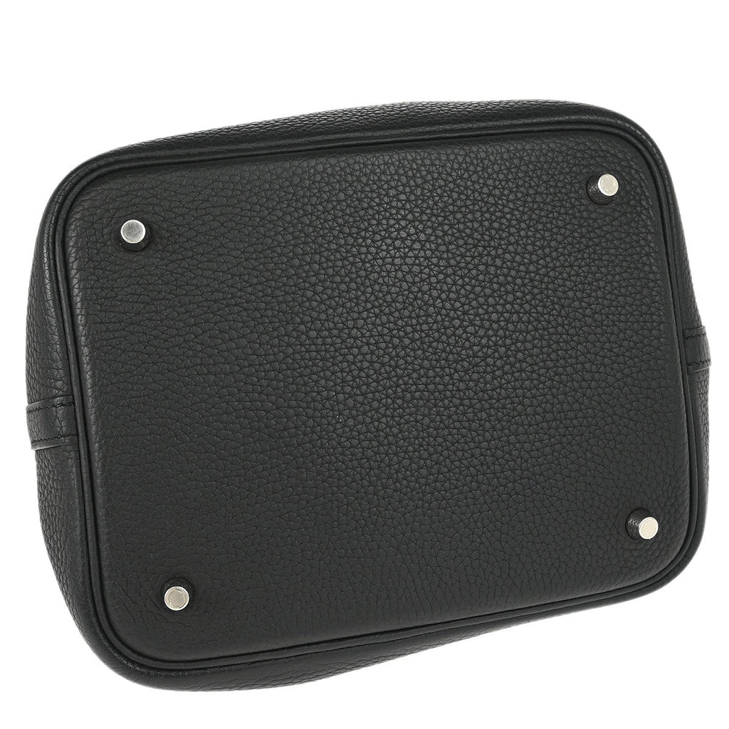 Hermes Black Taurillon Clemence Picotin Lock 22 MM Handbag