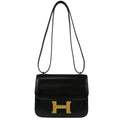Hermes 2018 Black Box Calf Mini Constance 18 Shoulder Bag