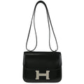 Hermes 2018 Black Box Calf Mini Constance 18 Shoulder Bag