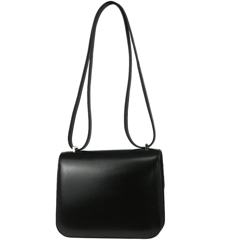 Hermes 2018 Black Box Calf Mini Constance 18 Shoulder Bag