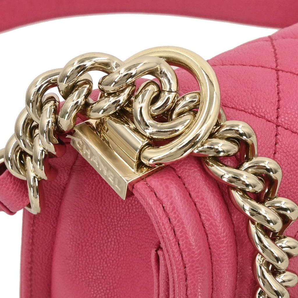 Boy Chanel 2020-2021 Pink Caviar Small Chain Shoulder Bag