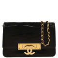 Chanel * 2014 Black Lizard Wallet on Chain WOC