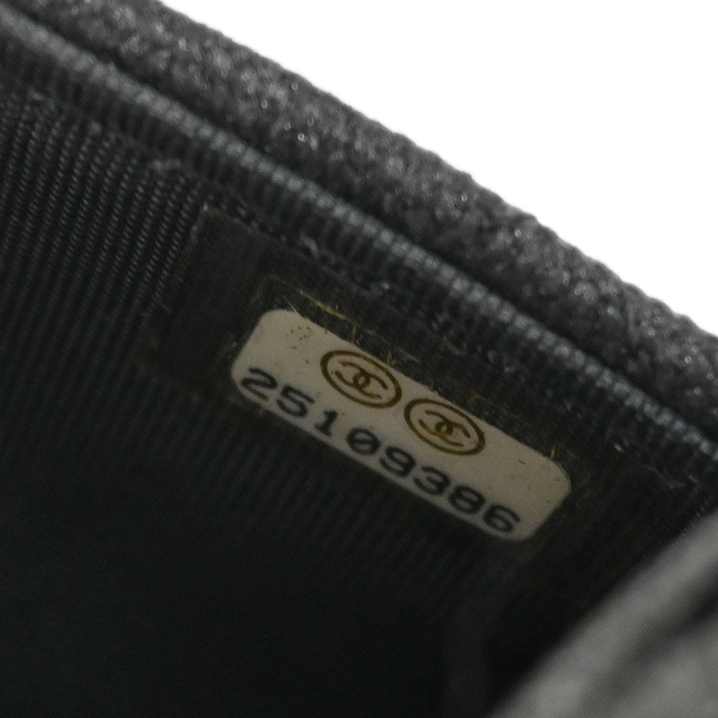 Chanel 2018 Gray Canvas Rhinestone Mademoiselle Lock Wallet on Chain WOC