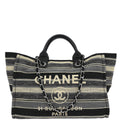 Chanel 2018-2019 Gray Canvas Medium Deauville 2way Shoulder Tote Bag