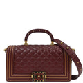 Boy Chanel 2017-2018 Bordeaux Lambskin Medium 2way Shoulder Handbag