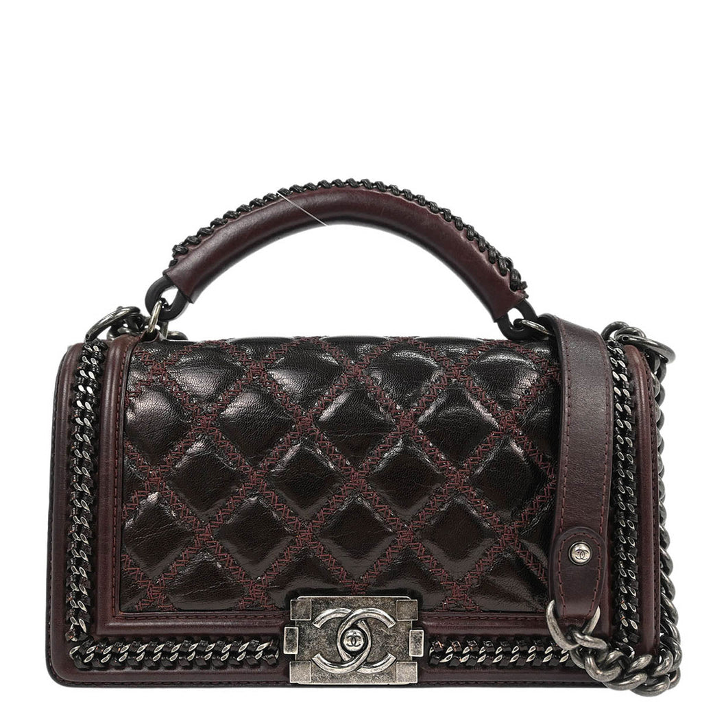 Boy Chanel 2015-2016 Brown Calfskin Medium 2way Shoulder Handbag