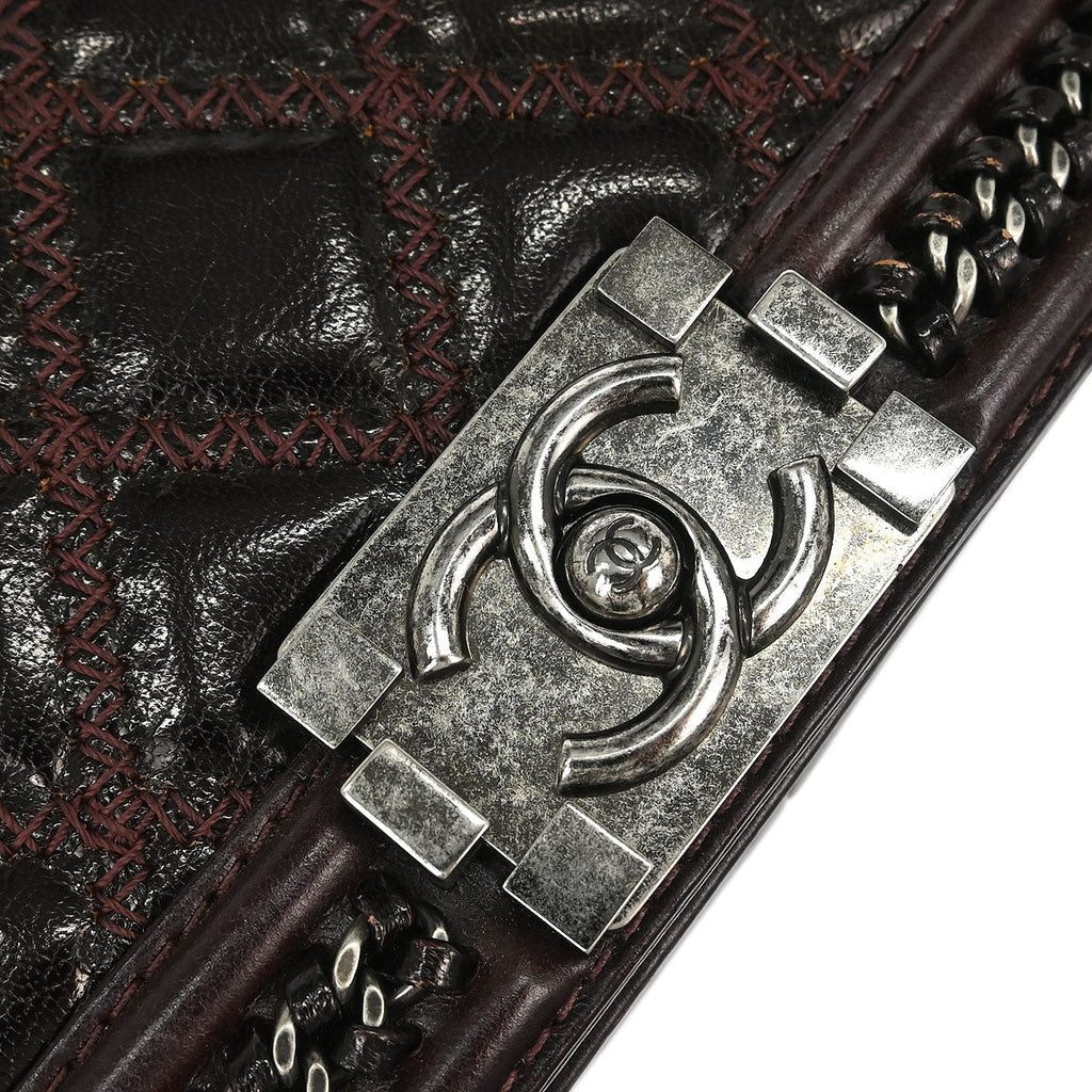 Boy Chanel 2015-2016 Brown Calfskin Medium 2way Shoulder Handbag