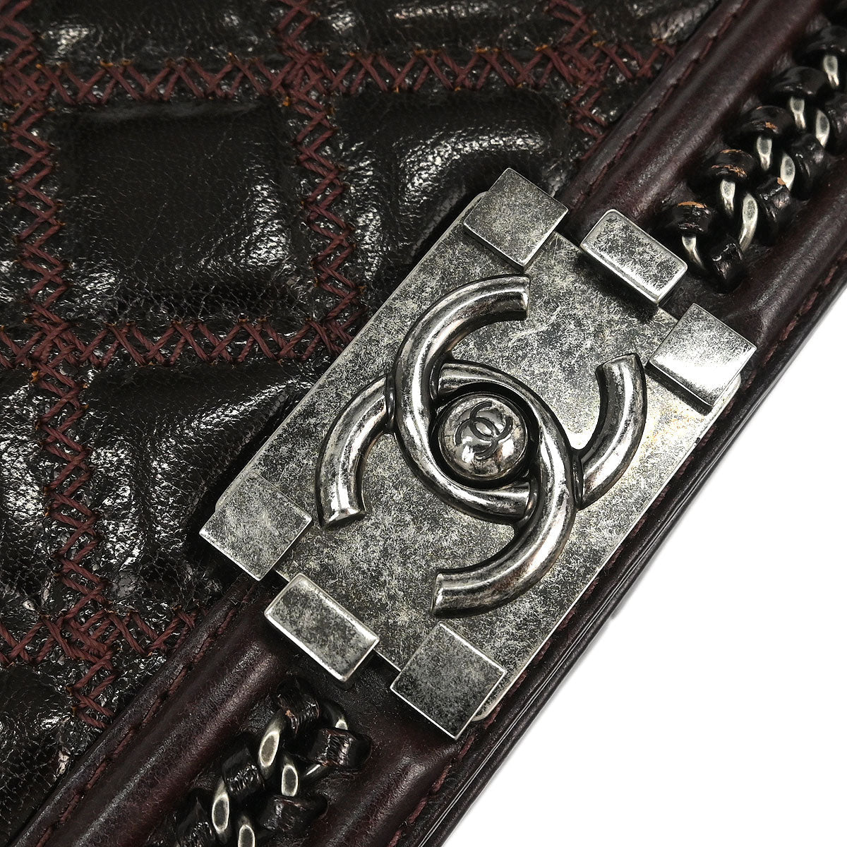 Boy Chanel 2015-2016 Brown Calfskin Medium 2way Shoulder Handbag