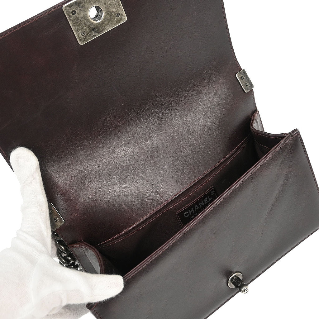 Boy Chanel 2015-2016 Brown Calfskin Medium 2way Shoulder Handbag