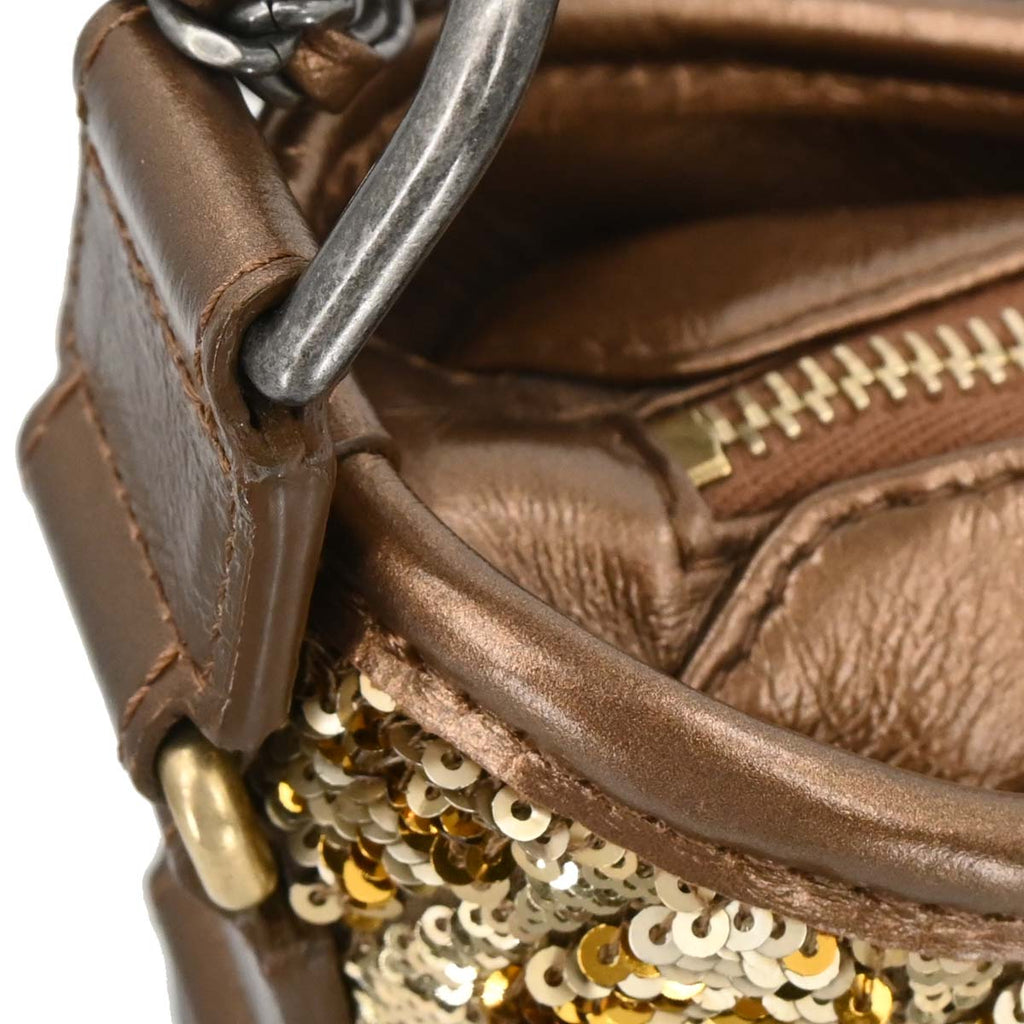 Chanel 2019 Bronze Sequins Calfskin Small Gabrielle Shoulder Bag