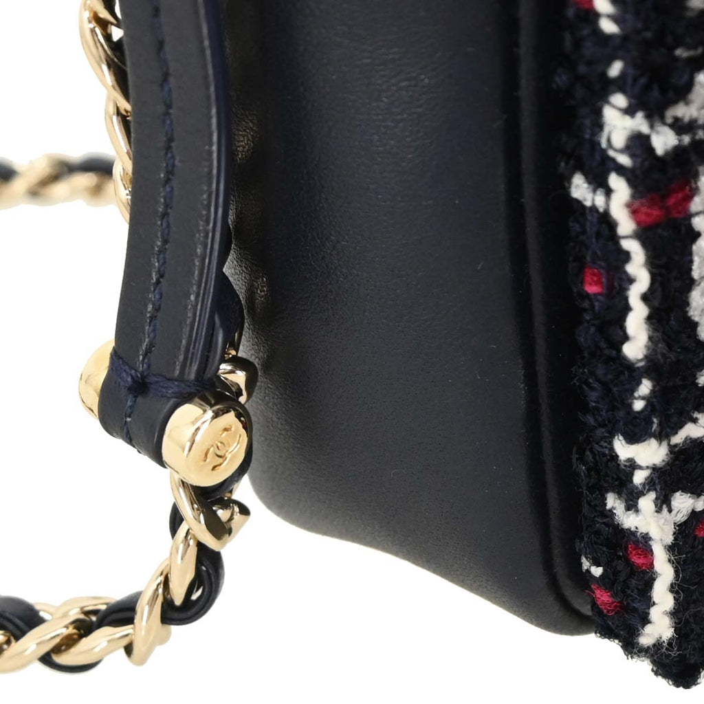 Chanel 2019 Navy Lambskin Tweed Shoulder Bag