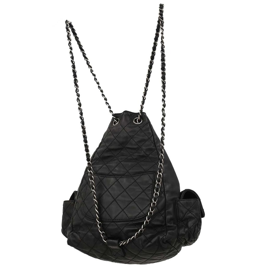 Chanel 2012-2013 Black Lambskin 2way Shoulder Backpack Shoulder Bag