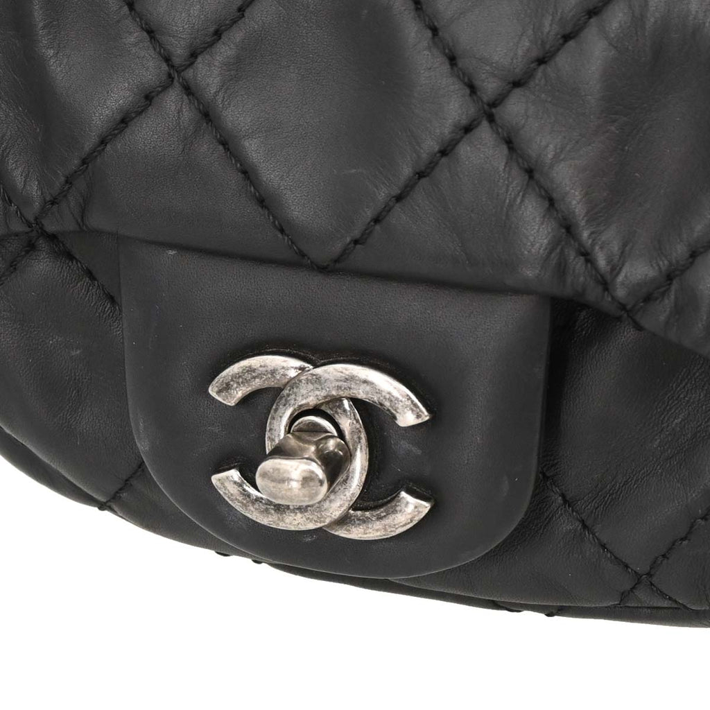 Chanel 2012-2013 Black Lambskin 2way Shoulder Backpack Shoulder Bag