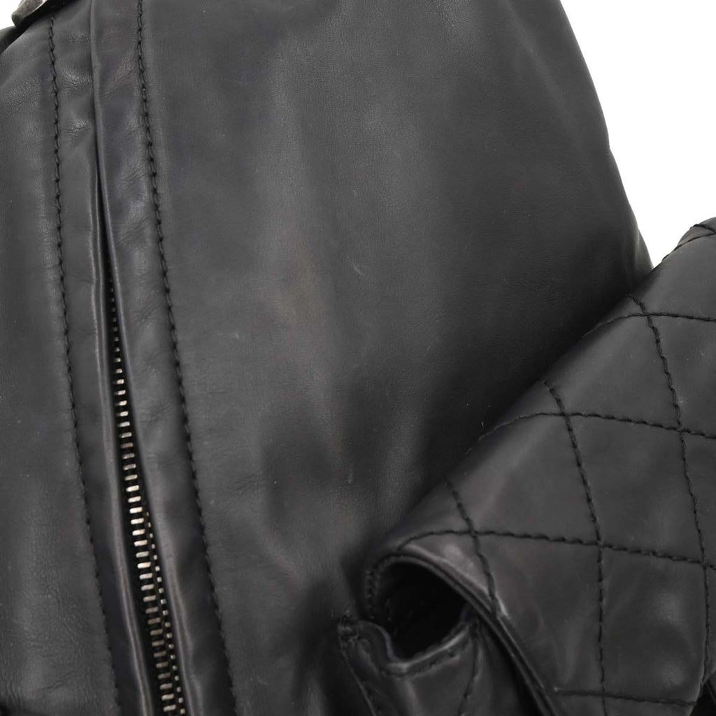 Chanel 2012-2013 Black Lambskin 2way Shoulder Backpack Shoulder Bag