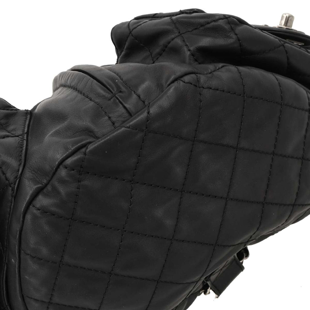 Chanel 2012-2013 Black Lambskin 2way Shoulder Backpack Shoulder Bag