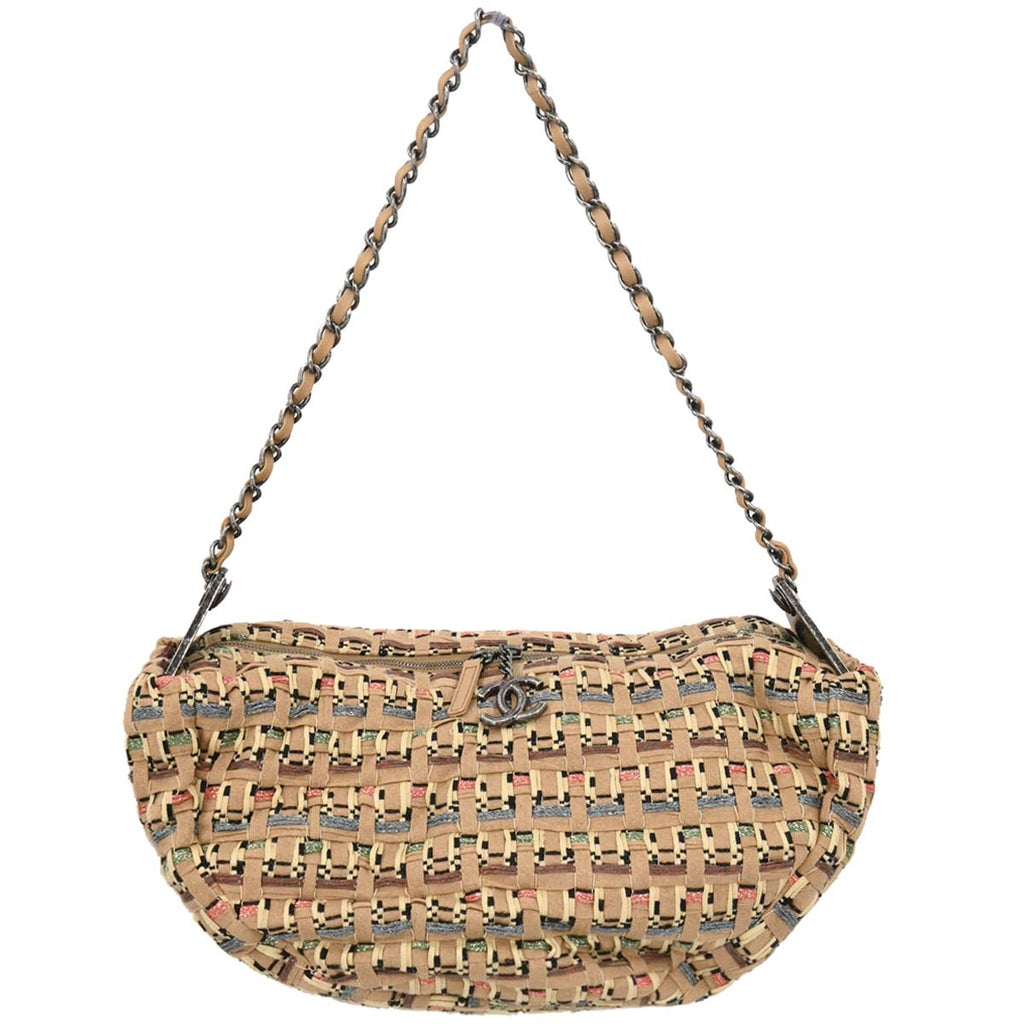 Chanel 2017 Beige Fabric Hobo Shoulder Bag