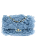 Chanel 2019 Light Blue Shearling Lambskin Shoulder Bag