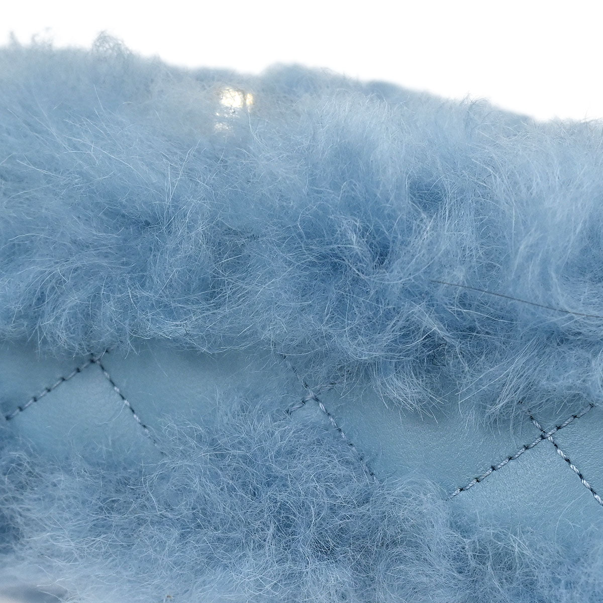 Chanel 2019 Light Blue Shearling Lambskin Shoulder Bag