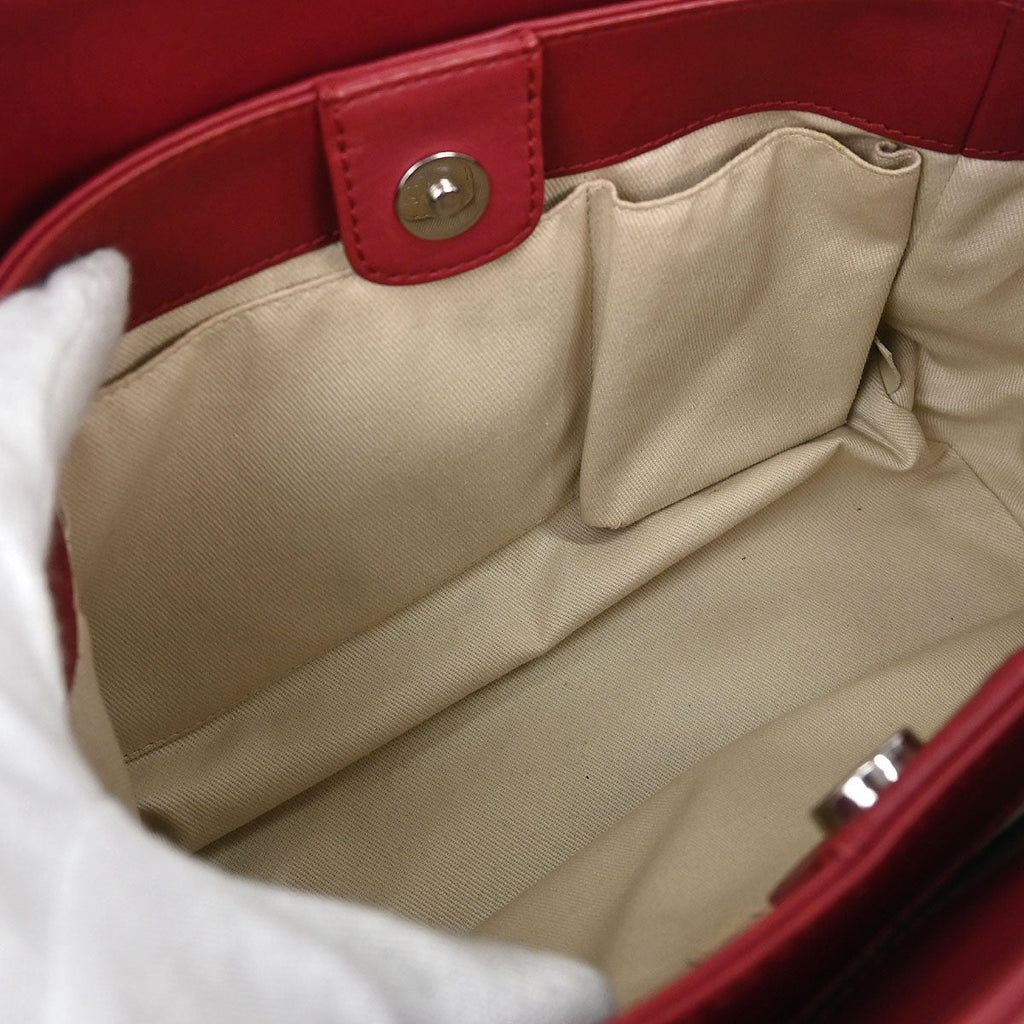 Chanel 2012-2013 Bordeaux Calfskin Hamptons Ultra Stitch Tote Chain Handbag