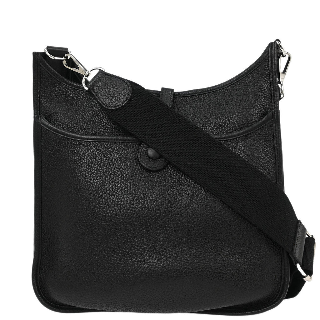 Hermes 2017 Black Taurillon Clemence Evelyne 3 29 PM Shoulder Bag