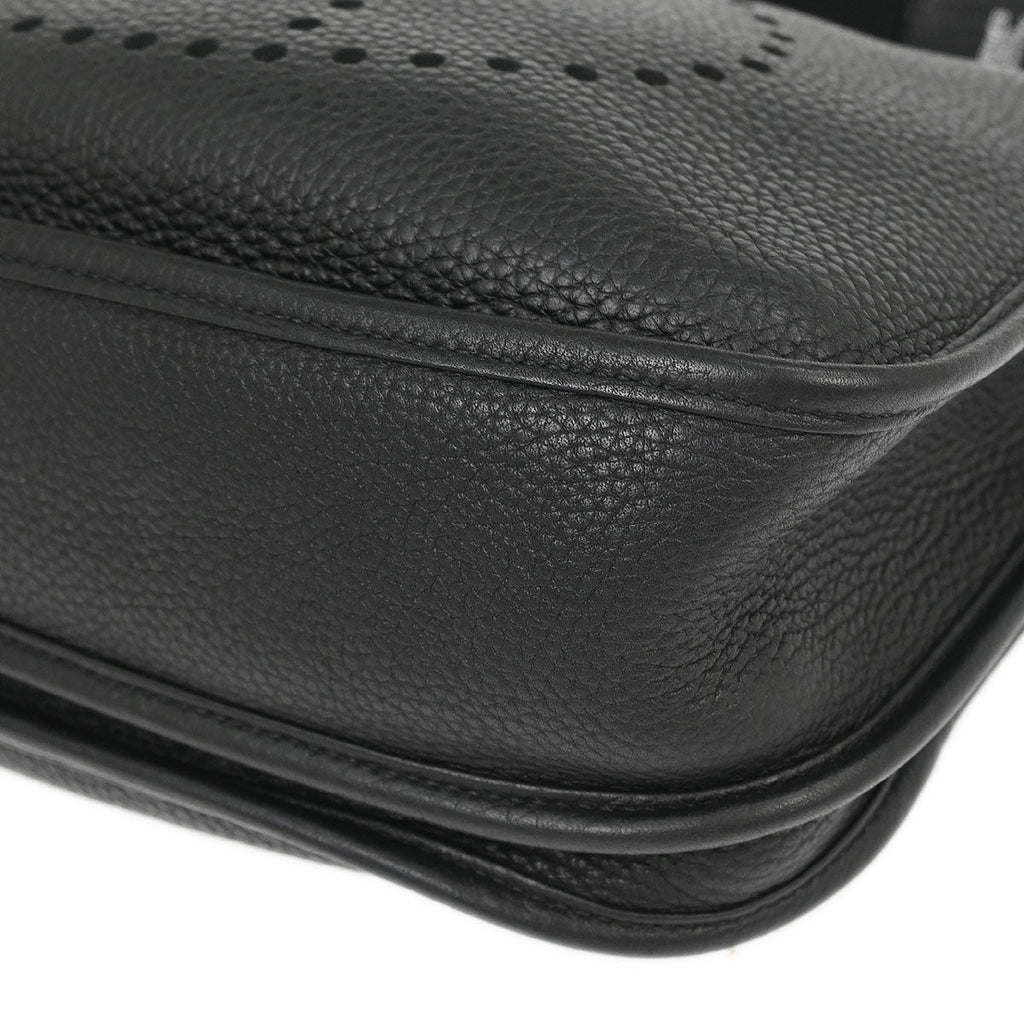 Hermes 2017 Black Taurillon Clemence Evelyne 3 29 PM Shoulder Bag