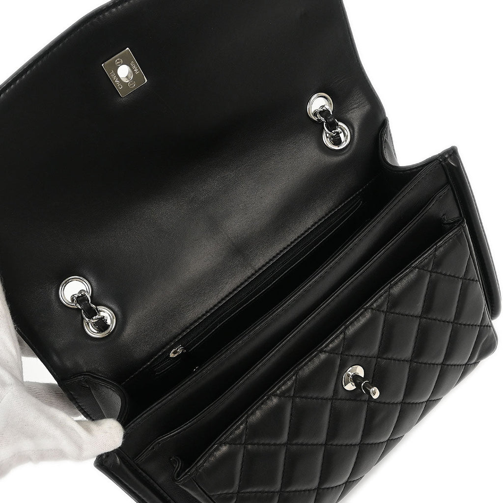 Chanel 2014-2015 Black Lambskin Chain Shoulder Bag