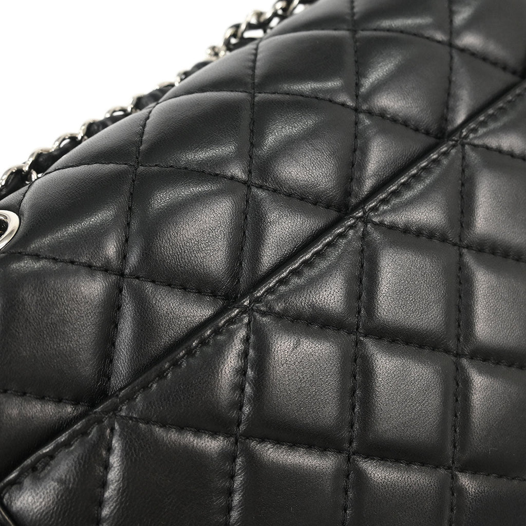 Chanel 2014-2015 Black Lambskin Chain Shoulder Bag