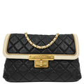 Chanel 2011 Black Lambskin Mademoiselle Lock Shoulder Bag