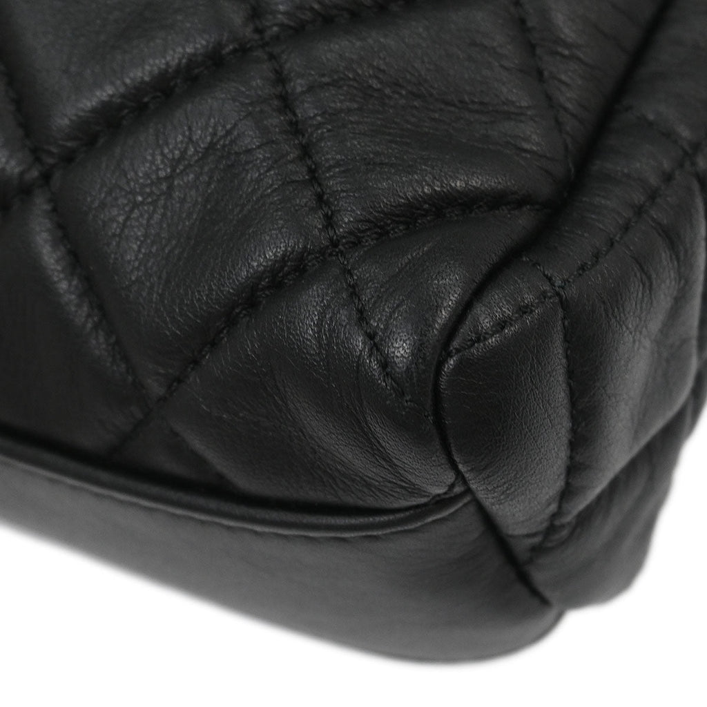 Chanel 2011 Black Lambskin Mademoiselle Lock Shoulder Bag