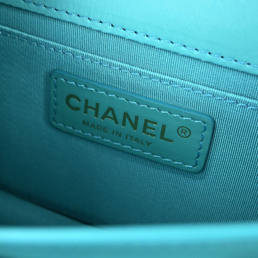 Chanel 2018-2019 Light Blue Lambskin Turnlock Full Flap Shoulder Bag