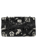 Chanel 2016-2017 Black Satin Airline Medium Classic Double Flap Shoulder Bag