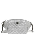 Chanel 2016-2017 Metallic Silver Calfskin Waist Bum Bag