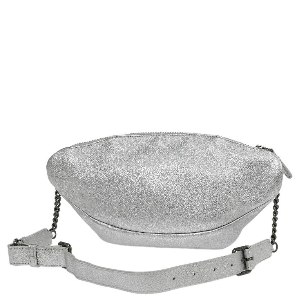 Chanel 2016-2017 Metallic Silver Calfskin Waist Bum Bag
