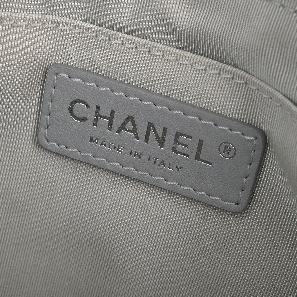 Chanel 2016-2017 Metallic Silver Calfskin Waist Bum Bag